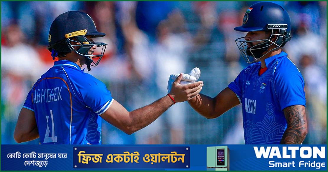 অভিষেক-তিলকের বিধ্বংসী ব্যাটিংয়ে পাকিস্তানের সামনে বড় লক্ষ্য